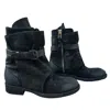 Adrenaline Fashion Women's Black Leather Ankle Boots With Strap And Side Zip – Handmade Genuine Leather Boots In Black