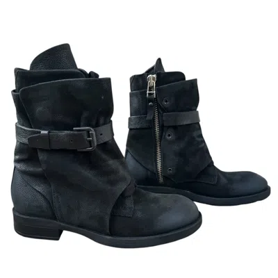 Adrenaline Fashion Women's Black Leather Ankle Boots With Strap And Side Zip – Handmade Genuine Leather Boots
