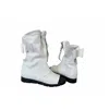Adrenaline Fashion Women's Summer Leather Boots White Open Toe Ankle Boots With Zipper And Bow Detail Handmade Designer In White