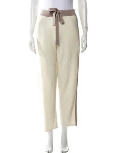Pre-owned Adrian Cashmere Cashmere Straight Leg Pants In Neutral