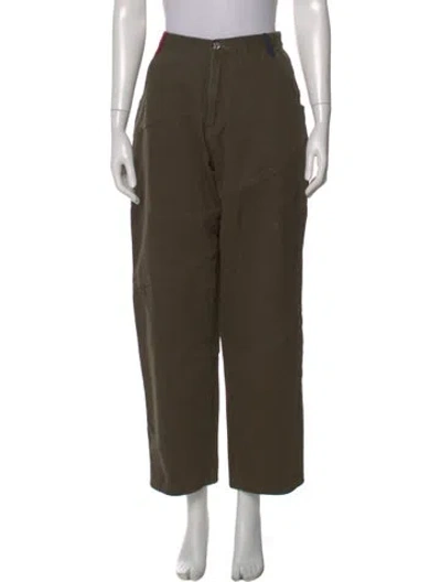 Pre-owned Adrian Cashmere Wide Leg Pants In Green