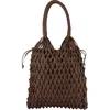 Adriana Castro La Red Mesh Bag In Leather In Brown