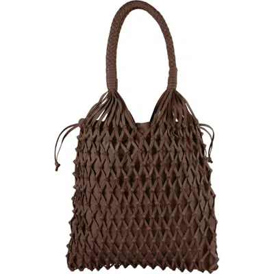 Adriana Castro La Red Mesh Bag In Leather In Brown