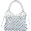 Adriana Castro La Red Mini Mesh Bag In Leather In White