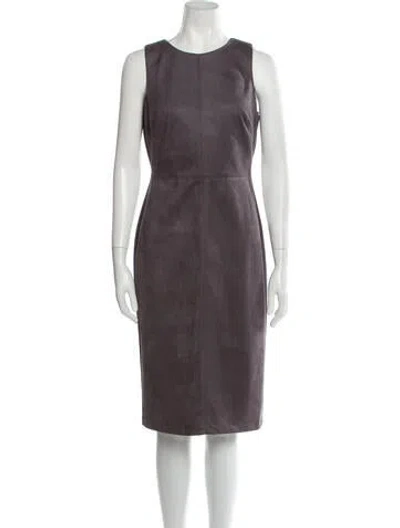 Pre-owned Adriana Castro Scoop Neck Midi Length Dress W/ Tags In Gray