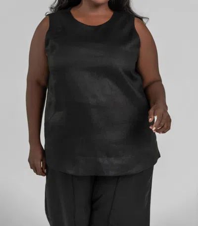 Adriana Contreras Ava Linen Tank Top - Plus In Black