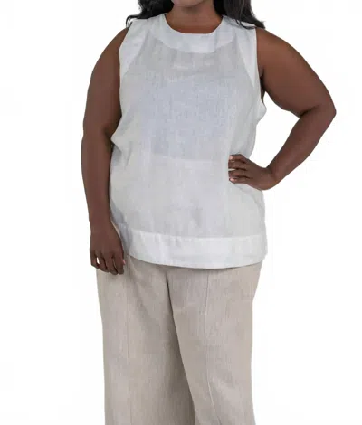 Adriana Contreras Ava Linen Tank Top - Plus In White