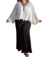 Adriana Contreras Blouse With Fringes On The Neckline - Plus In Ivory In Multi