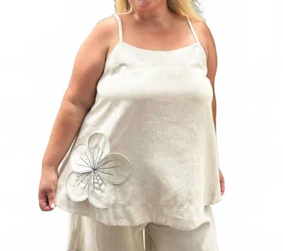 Adriana Contreras Linen Scoopneck Tank Top - Plus In Crude In Beige