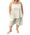 Adriana Contreras Linen Wide Leg Shorts - Plus In Crude In Multi