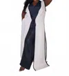 Adriana Contreras Marena Sleeveless Open Front Kimono - Plus In Taupe In Multi