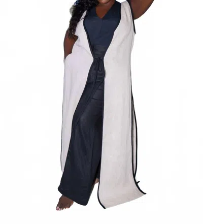 Adriana Contreras Marena Sleeveless Open Front Kimono - Plus In Taupe In Beige
