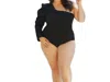 Adriana Contreras One Shoulder Bodysuit In Black In Black
