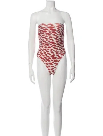 Pre-owned Adriana Degreas Animal Print Bottoms In Neutrals/orange
