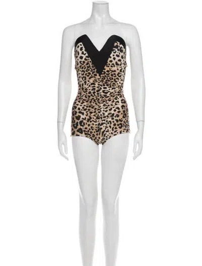 Pre-owned Adriana Degreas Animal Print One-piece W/ Tags In Neutrals