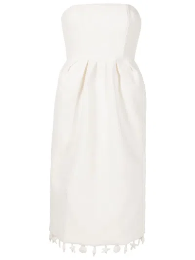 Adriana Degreas Appliqué Strapless Midi Dress In White