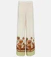 Adriana Degreas Arisaema High-rise Silk Wide-leg Pants In White