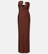 Adriana Degreas Asymmetric Gown In Brown