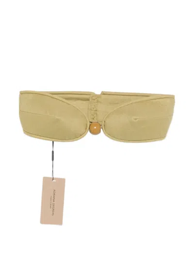 Adriana Degreas Bead-embellished Bandeau Top In Green