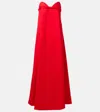 Adriana Degreas Bow-detail Cotton-blend Maxi Dress In Red