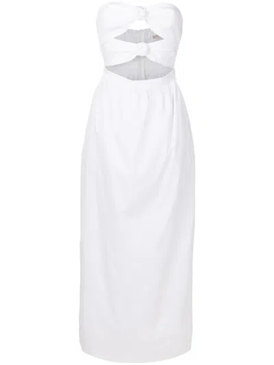 Adriana Degreas Bow-detail Cut-out Maxi Dress In White