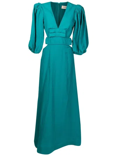 Adriana Degreas Bow-detail Long Dress In Blue