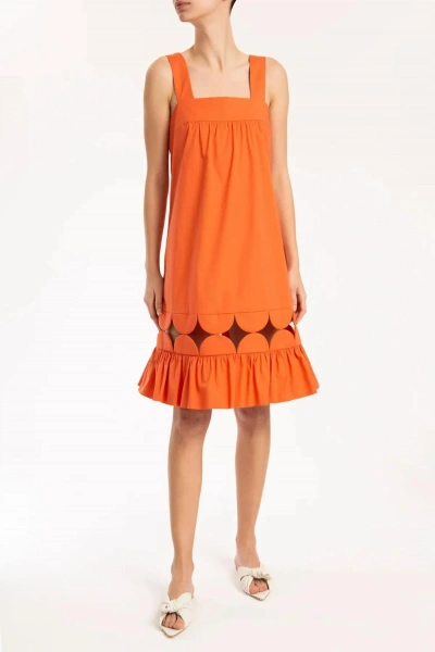 Pre-owned Adriana Degreas Bubble Short Dress For Women In Tangerine