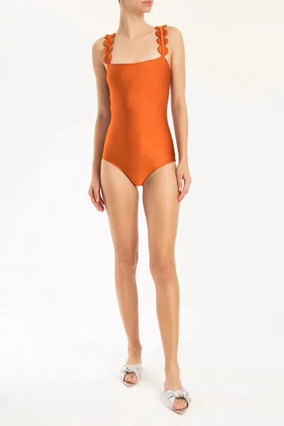 Adriana Degreas Bubble Swimsuit In Paprika In Red