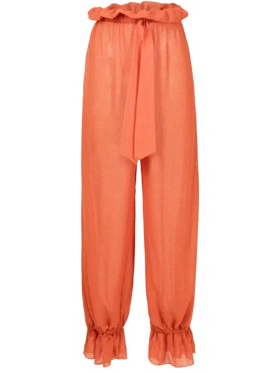 Adriana Degreas Clochard Flared-cuff Trousers In Orange