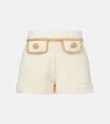 Adriana Degreas Colorblocked Cotton-blend Terry Shorts In White