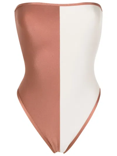 Adriana Degreas Colour-block Strapless One-piece In Pink