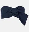 Adriana Degreas Cotton Bandeau Top In Navy