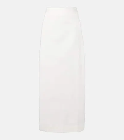 Adriana Degreas Cotton-blend Maxi Skirt In White