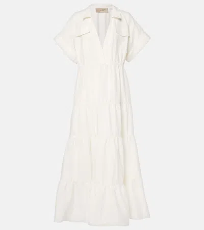 Adriana Degreas Cotton Maxi Dress In White