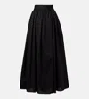 Adriana Degreas Gathered Cotton Maxi Skirt In Black
