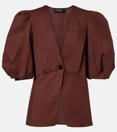 Adriana Degreas Cotton-blend Top In Brown