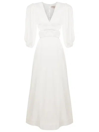 Adriana Degreas Cut-out Detailing Cotton Dress In White