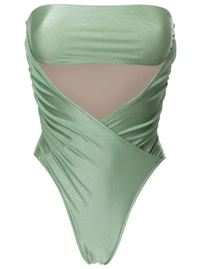 Adriana Degreas Cut-out Detailing Strapless Swimsuit In Green