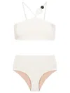 Adriana Degreas Deco Bead-detailing High-waisted Bikini In White