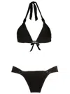 Adriana Degreas Deco Bead-detailing Triangle Bikini In Black