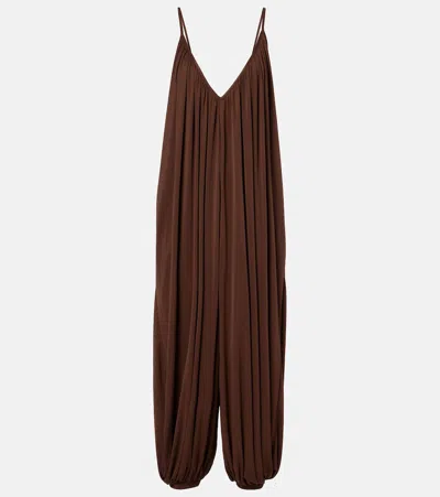 Adriana Degreas Draped Jumpsuit In Brown