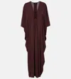 Adriana Degreas X Sabine Getty Animal-print Kaftan In Brown