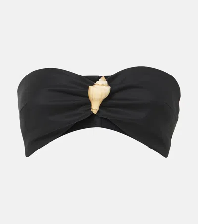 Adriana Degreas Embellished Cotton-blend Bandeau Top In Black