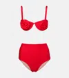 Adriana Degreas Floral-appliqué Bikini In Red