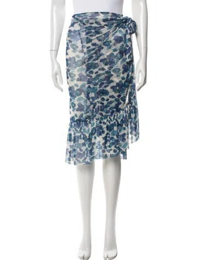 Pre-owned Adriana Degreas Floral Print Cover-up In Blue