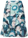 Adriana Degreas Floral-print High-waist Skirt In Blue