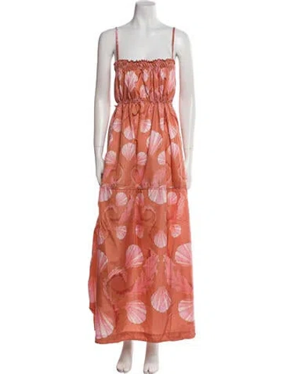 Pre-owned Adriana Degreas Floral Print Long Dress W/ Tags In Pink