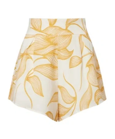 Adriana Degreas Foliage Printed Wide-leg Shorts In White