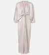 Adriana Degreas Gathered Kaftan In Pink