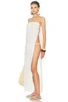 Adriana Degreas Geometric Strapless Long Dress In White